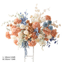 Centre de table en cascade de fleurs en soie, 60 cm, roses blanches, arrangement floral suspendu pour la réception de mariage, décoration de table