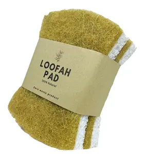 Natural Household Cleaning Kitchen Sponge Compostable Cellulose Coconut Scrub Scour Pads