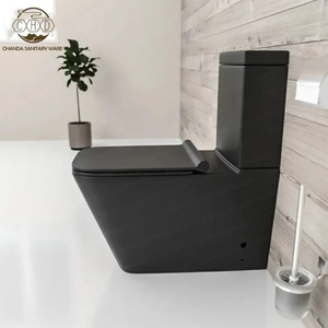 Inodoro de cerámica de dos piezas para hoteles Diseño moderno Drenaje S-Trap Stock barato - Product Image 2