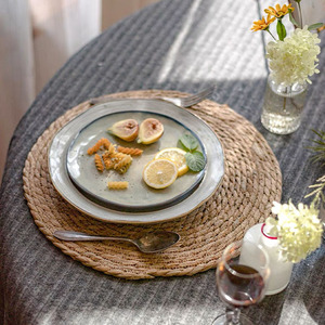 Groothandel Goedkope Huishoudelijke Handgemaakte Vietnam Water Hyacint Dikke Natuurlijke Tafel Ronde Linnen Geweven Rotan <span class=keywords><strong>Placemats</strong></span>