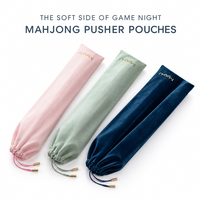 Sac de rangement en velours pour Mahjong, pochette à cordon, étui souple et portable, organisation domestique, accessoires de jeu de société pour le transport en voyage