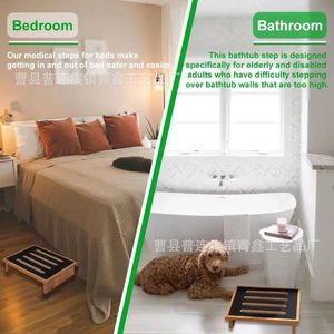 Wooden Non-Slip Footstool Square Solid Wood Office Step <b>Stool</b> For Adults And Children <b>Bathroom</b> Use - Product Image 2