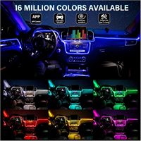 AUXITO Voiture LED 19ft Bande Lumineuse 5 en 1 Cold RGB Ambient Lighting Kits APP Control Intérieur Voiture LED Bande Lumineuse
