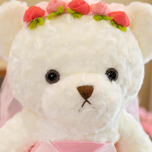 Oso de Peluche de Boda al por Mayor, Juguete de Peluche de Alta Calidad, Oso de Peluche con Lazo <span class=keywords><strong>para</strong></span> Parejas, Regalo Romántico y Lindo <span class=keywords><strong>para</strong></span> Enamorados - Product Image 2
