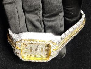 Reloj de Diamantes con Piedras de Moissanita, Acero Inoxidable, Analógico, Diseñado para una Belleza Premium, Lujo y Precisión en la Medición del Tiempo - Product Image 5