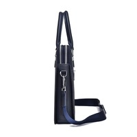 Haute qualité unisexe en cuir PU pochette d'ordinateur grande capacité Double fermeture éclair Style affaires Messenger mallette pour hommes et femmes