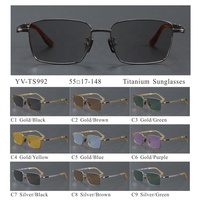 Lunettes de soleil polarisées en titane pour hommes avec logo personnalisé, lunettes de soleil de luxe en corne de buffle