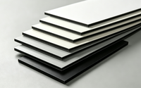 Panneau composite en aluminium ignifuge de qualité A2 avec finition marbrée PVDF de 4 mm pour revêtement mural extérieur de villa, appartement et hôtel, imperméable
