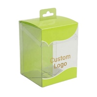 Boîte d'emballage pour biberon en plastique vert transparent écologique avec crochet de suspension, étui de présentation transparent en PET pour bébés, qualité supérieure