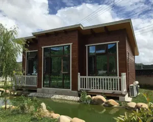 Maison de loisirs en bois avec toit monocœur, petite maison en bois avec porte française et portes françaises