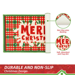 Tapete Absorbente para Entrada con Diseño Navideño, Antideslizante, Lavable, para Puerta Delantera y Trasera - Product Image 3