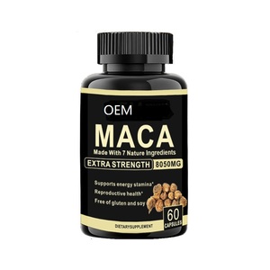 Capsules de racine de <span class=keywords><strong>maca</strong></span> noire de supplément à base de plantes de marque privée OEM <span class=keywords><strong>pour</strong></span> <span class=keywords><strong>homme</strong></span> fort - Product Image 1
