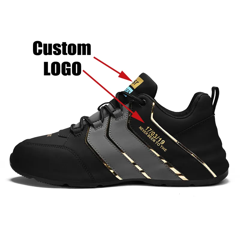 Custom Logo Walking Style Black Leather Sepatu Zapatos Manufacturer casual white men's sneakers snew shoes