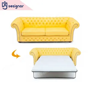 DG ярко-желтый цветной функциональный французский классический диван-кровать Chesterfield Европейский