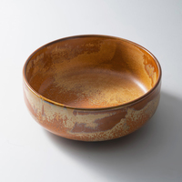 Vaisselle en porcelaine mate ambre effet rétro, assiettes et bols en céramique pour restaurant, idéaux pour la crème et la soupe – Approvisionnement direct usine