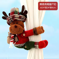 Venta al por mayor de bonitos sujetadores de cortinas de felpa navideños, muñecos de punto de Papá Noel y muñecos de nieve, sujetadores de ventanas, decoración del hogar para interiores, regalos