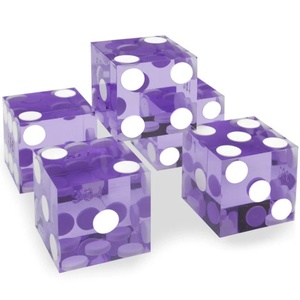 Dados de precisión personalizados de color claro 19mm Color acrílico D6 dados personalizados grabado Craps juego de <span class=keywords><strong>5</strong></span> con puntos blancos - Product Image 2