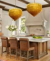 Prisme Murano Moderne Ambre Lustre En Verre Angle Commutateur Cristal Contemporain pour Restaurant Maison Hôtel Hall Éclairage
