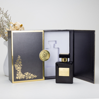Caja de Regalo de Perfume de Lujo con Logotipo Personalizado, Caja Rígida Magnética Reciclada de Doble Apertura con Impresión UV y Estampado Dorado