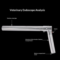 Endoscope vétérinaire portable réutilisable en acier inoxydable pour l'examen et l'insémination artificielle du bétail avec lumière LED