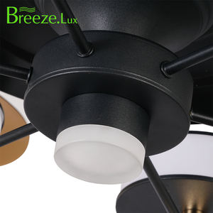 Ventilateurs de plafond LED modernes personnalisables noir clair + or télécommande multifonction acrylique pour chambre restaurant cuisine décor - Product Image 5