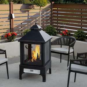 เตาไฟเตาอั้งโล่ทำจากไม้ใช้กลางแจ้งใช้ในสวนสวนหลังบ้านเตาไฟทำจากฟืนเคลือบด้วยผง - Product Image 2