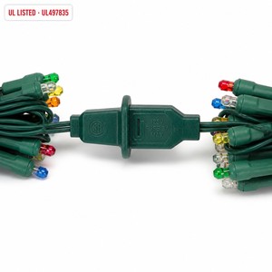 Guirnalda de Luces <span class=keywords><strong>LED</strong></span> Multicolor de 5mm de Ángulo Amplio, 50 Unidades, Cable Verde, 120V, Grado Comercial, Certificación UL, IP65, Venta al <span class=keywords><strong>Por</strong></span> <span class=keywords><strong>Mayor</strong></span> - Product Image 2