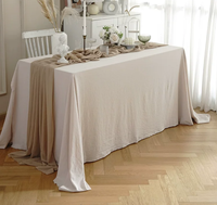 Nappe de table beige vintage unie pour desserts, style japonais, en coton, pour la pause thé, décoration d'ambiance de mariage chinois