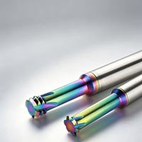CUFFNOD Fraise à fileter métrique à 60 degrés en carbure de tungstène, revêtement DLC arc-en-ciel, droite, HRC55/HRC60, pour usinage CNC