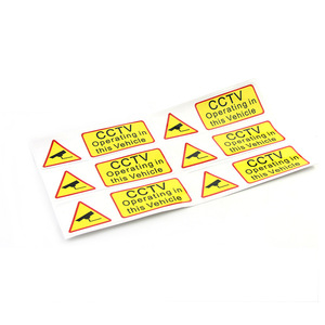 CCTV Warning <b>Sticker</b> 90x30mm Adhesive <b>Yellow</b> Black Text For Vehicle Window Car <b>Stickers</b> - Product Image 1
