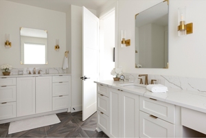 Sang trọng hiện đại màu trắng tinh khiết Shaker phong cách rắn gỗ bespoke tủ bếp với Taj Mahal quartzit nhà bếp Countertop - Product Image 5