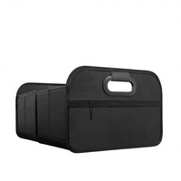 Organisateur de coffre de voiture pliable avec poignée, polyester durable, imperméable, 2 compartiments pour voitures, SUV, mini-fourgonnettes