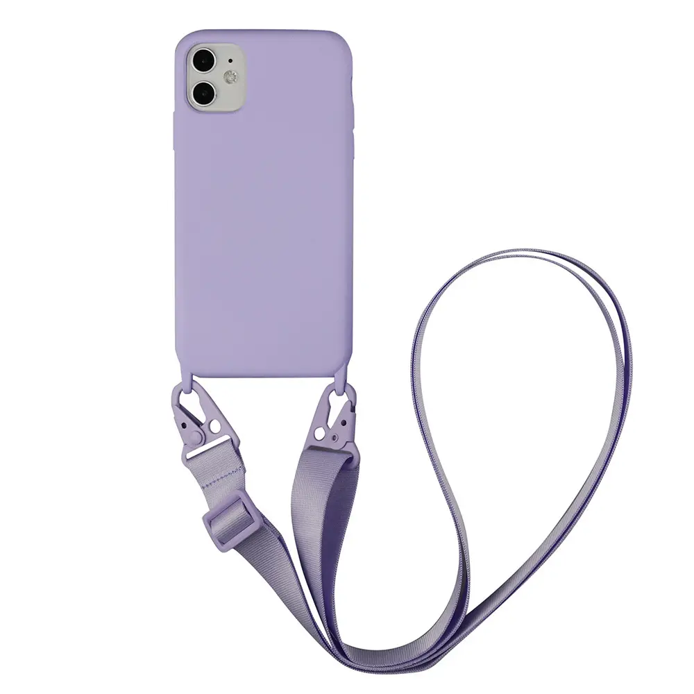 2022 new design candy nano silicone shockproof mobile phone case with lanyard for iphone 13 12 11 Pro max back cover