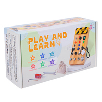 Tablero de circuitos de madera Montessori para niños, tablero de actividades educativo con interruptor LED, juguete educativo para niños
