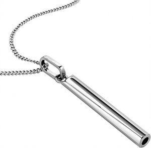 <span class=keywords><strong>Collier</strong></span> De Silbato Respiration En Acier Inoxydable Méditation <span class=keywords><strong>Collier</strong></span> pour Soulagement Du Stress pour Femmes Hommes <span class=keywords><strong>Silencieux</strong></span> Anxiété Sifflet <span class=keywords><strong>Collier</strong></span> - Product Image 4