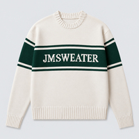 Pull en coton rayé style preppy personnalisé OEM ODM, pull en tricot jacquard à col rond pour femmes, pull en tricot pour le golf et le rugby