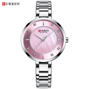 Latest Sport Fashion Luxury Alloy <b>Case</b> Glass Rhinestone Dial Quartz <b>Watch</b> for Women Waterproof Stainless Steel Band - Product Image 4