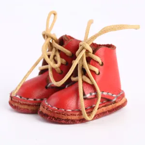 Fashion Natural Leather Doll Shoes for 12inch Dolls Lace Up Ankle Boots fit for Blythe LUTS DOD SD 1/6 BJD