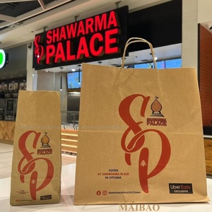 Sac en papier kraft recyclable à emporter pour restaurant/café <span class=keywords><strong>Shawarma</strong></span> - Product Image 3
