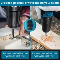 Kit de perceuse à percussion sans fil 21V de qualité bricolage avec embouts de tournevis électriques sans balai pour les projets d'amélioration de l'habitat