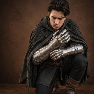 Guantes de Caballero Medieval, Armadura de Acero Hecha a Mano, Estilo Gótico, Disfraz de Cosplay, Protección para Ferias Renacentistas - Product Image 1