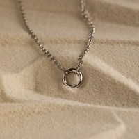 Collier avec pendentif mousqueton en acier inoxydable, chaîne en forme de trombone personnalisée, fermoir à vis doré
