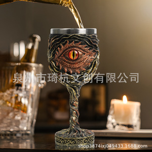 Dragon Eye Stem Glass 304 Stainless Steel Resin <b>Wine</b> <b>Goblet</b> Party Decorative Ornament Handmade Novelty Gift - Product Image 2