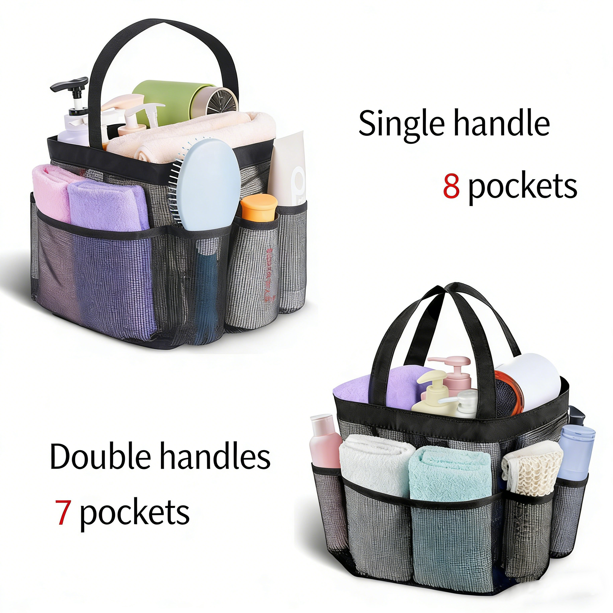 ขนาดใหญ่ มีหูหิ้วคู่ - 22*22*25 (สีดำ)