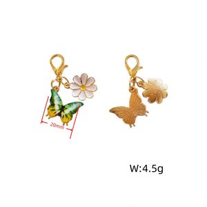 Cross-border Hot-selling Alloy Colorful Chrysanthemum Butterfly Pendant Keychain Bag Pendant <b>Light</b> Small Items Stock Wholesale - Product Image 6