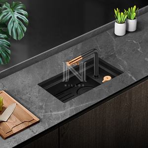 NLS4526 Évier de cuisine caché pour comptoir de bar, fait à la main en acier inoxydable 304, bol unique, couvercle d'évier à deux trous pour voiture de tourisme, <span class=keywords><strong>camping</strong></span> et voiture - Product Image 4