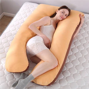 Oreiller en forme <span class=keywords><strong>de</strong></span> U pour femme enceinte avec <span class=keywords><strong>grand</strong></span> <span class=keywords><strong>coussin</strong></span> en coton PP et soutien lombaire lavable - Product Image 4