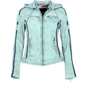 แจ็คเก็ตหนังสีน้ำตาลสำหรับผู้ชาย พรีเมียม มีฮู้ด สวมใส่สบายในฤดูหนาว ย้อมสีเรียบ ระบายอากาศได้ดี ซิปเต็มตัว รับผลิตตามสั่ง (OEM) ขายส่ง - Product Image 2