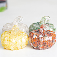 Modèle artisanal en résine de citrouille en forme de goutte de cristal naturel pour la décoration de table de Noël et d'Halloween
