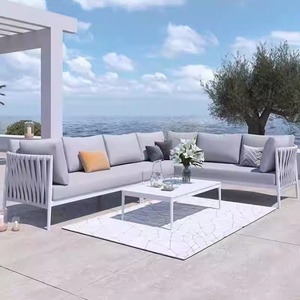 Ensemble <span class=keywords><strong>de</strong></span> canapé et <span class=keywords><strong>de</strong></span> chaises <span class=keywords><strong>de</strong></span> <span class=keywords><strong>jardin</strong></span> en aluminium durable et confortable <span class=keywords><strong>de</strong></span> style nordique pour <span class=keywords><strong>jardin</strong></span>, terrasse, balcon - Product Image 6